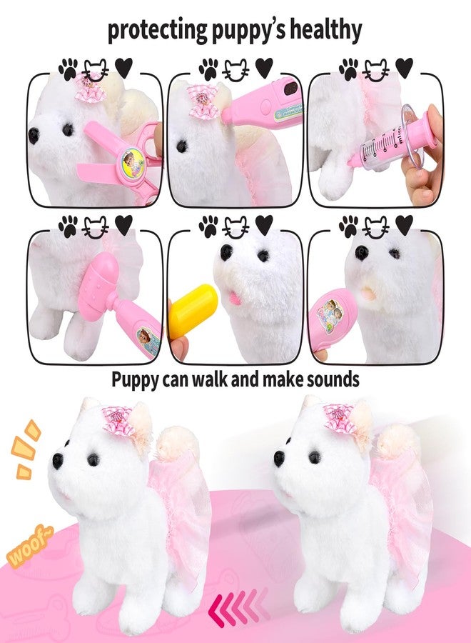 Fegalop Kids Pet Doctor Kit for Toddlers, 21PCS Kids Doctor Playset with Plush Dog, Medical Toys, Stethoscope, Dress Up Costume, Carrying Bag,Christmas Birthday Gifts for Ages 3 4 5 6 7 8 Year Old Girls - Image 4